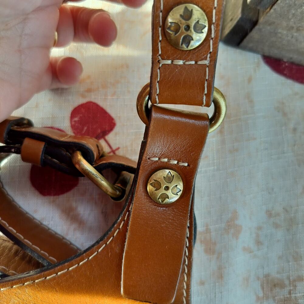 4710)Patricia Nash Brown London Saddle Crossbody Bag London Heritage Collection - Picture 7 of 14
